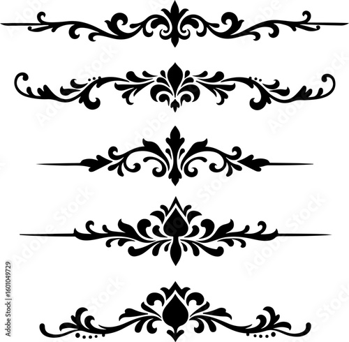 Vintage Ornamental Flourish & Damask Design Elements – Elegant Vector Bundle
