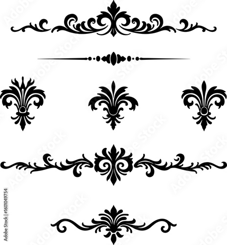 Vintage Ornamental Flourish Vector Set

