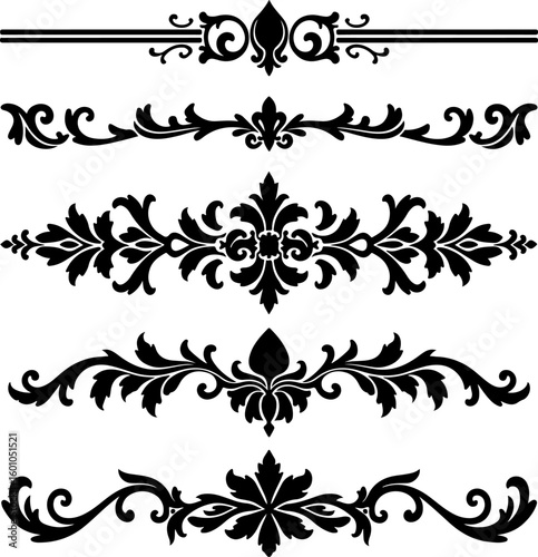 Vintage Ornamental Flourish & Damask Design Elements – Elegant Vector Bundle
