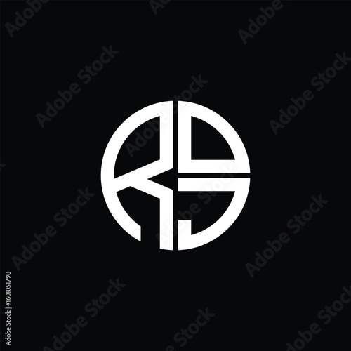ROJ logo ROJ icon ROJ monogram ROJ letter minimalist Circle flat Unique modern abstract logo design.
