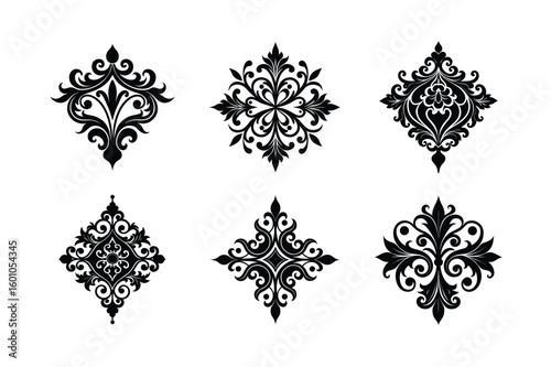 Decorative classic pattern artwork for creators Silhouette Vector illustration