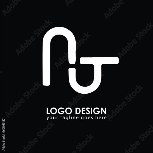 NJ NJ Logo Design, Creative Minimal Letter NJ NJ Monogram