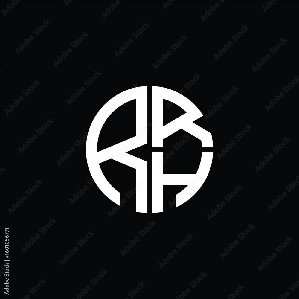 RRH logo RRH icon RRH monogram RRH letter minimalist Circle flat Unique modern abstract logo design.