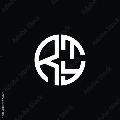 RTY logo RTY icon RTY monogram RTY letter minimalist Circle flat Unique modern abstract logo design.