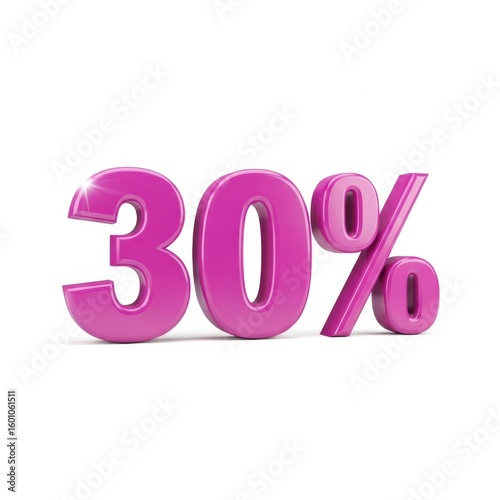 3d thirty percent off discount sale promotion pink illustration