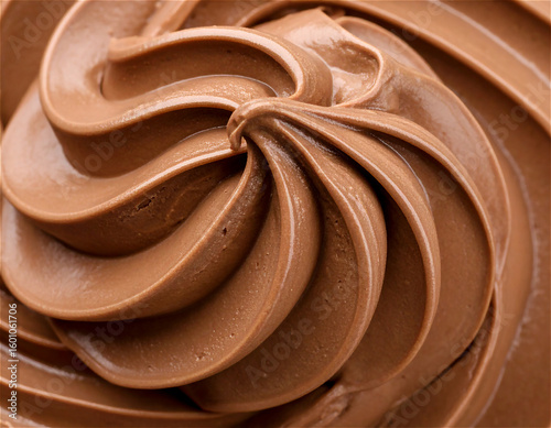 close up texture of Chocolate ice cream swirl