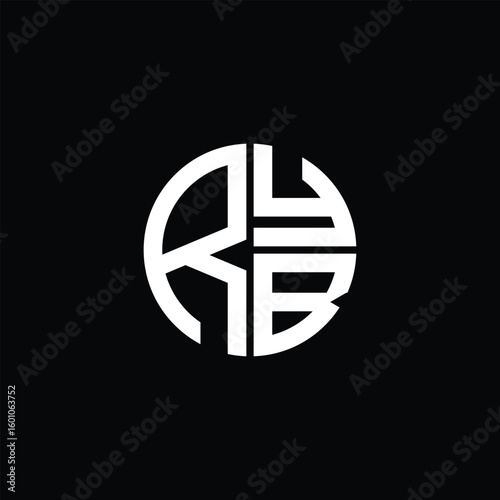 RYB logo RYB icon RYB monogram RYB letter minimalist Circle flat Unique modern abstract logo design.