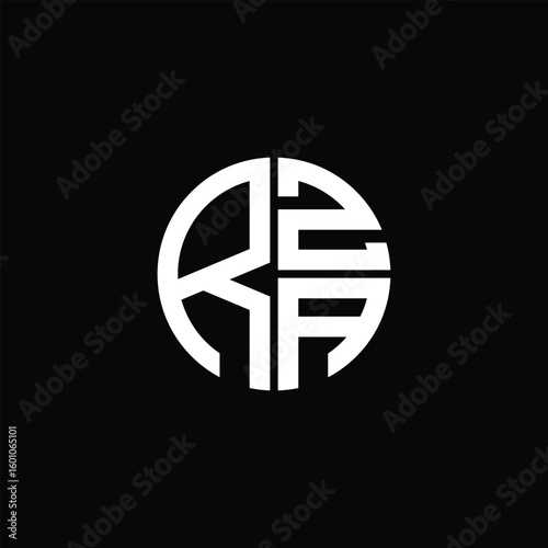 RZA logo RZA icon RZA monogram RZA letter minimalist Circle flat Unique modern abstract logo design.