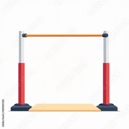 Gymnastic parallel bars on a wooden floor in minimalist style  