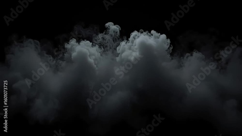 Dramatic dark clouds billow across a black sky, creating a moody and atmospheric visual for impactful storytelling.