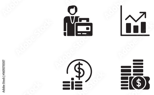 Security and business vector icon set: web design, internet, computer, car, phone, music, money, microphone, finance, and search symbols