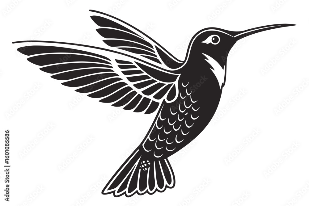 Obraz premium hummingbird logo black vector
