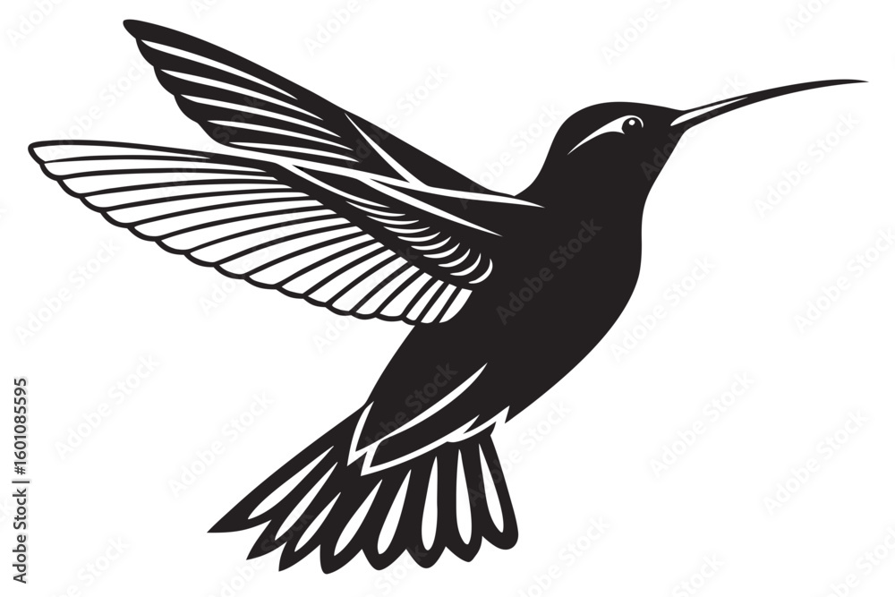Obraz premium hummingbird logo black vector