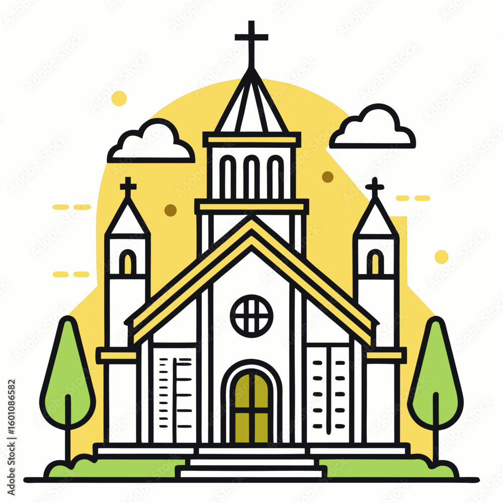 Fototapeta premium vector illustration of church
