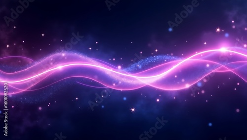  Vibrant Glowing Green Wave on Dark Background. Generative Ai.