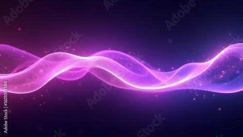  Vibrant Glowing Green Wave on Dark Background. Generative Ai.