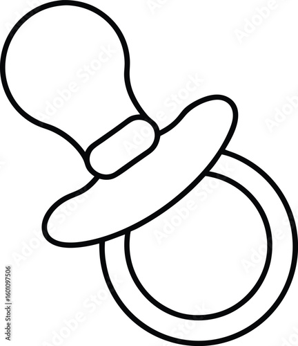 binky pacifier icon line art vector illustration on transparent background
