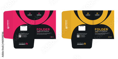 corporate file folder and report cover template with a sleek abstract design. perfect for real estate, tech, and business presentations, offering a professional look for organized document storage.