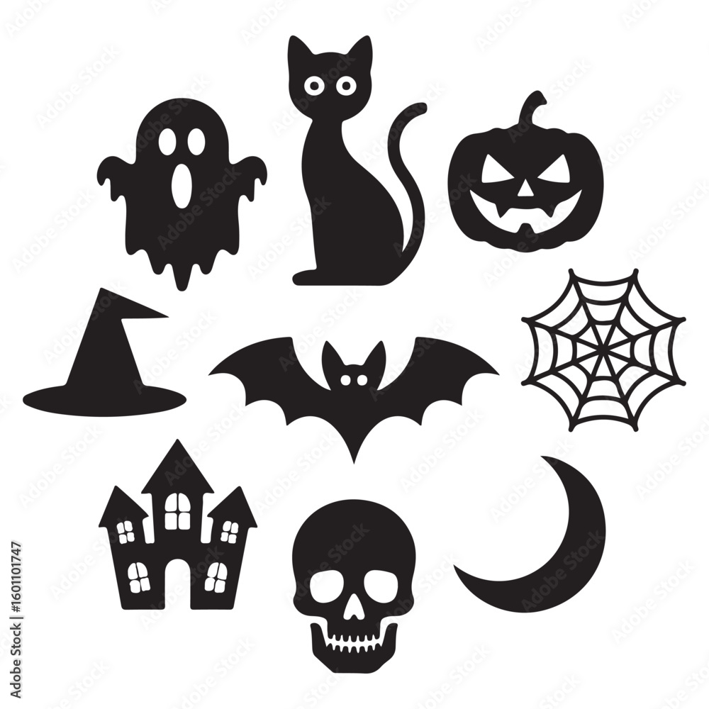 Obraz premium halloween vector set
