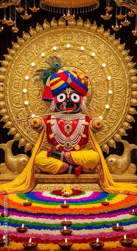 Jagannath idol hd wallpaper, hindu god jagannath photo, lord jagannath image, jagannath deity picture