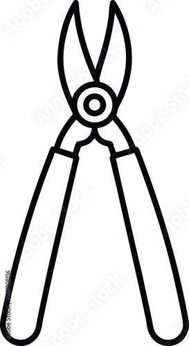 hand pruners icon line art vector illustration on transparent background
