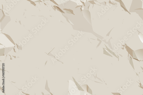 Crumpled paper texture with light brown abstract shapes beige