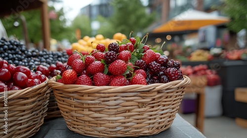strawberries in a basket