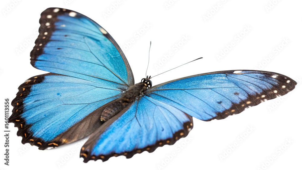 Obraz premium blue morpho butterfly isolated