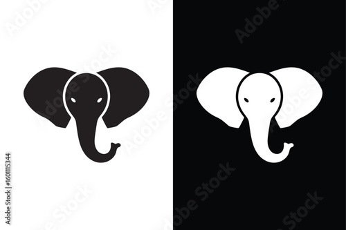 Elephant head icon isolated vector icon illustration on white background.