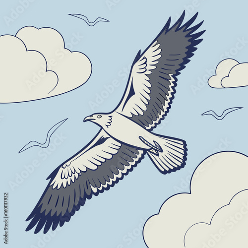 vector illustration of a flying bird