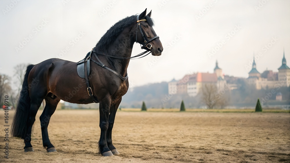 Foggy Parade Ground Horse at Dawn Foggy Parade Ground Horse at Dawn