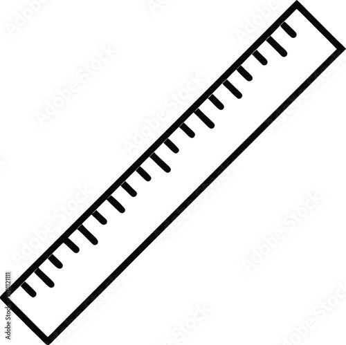 ruler icon line art vector illustration on transparent background
