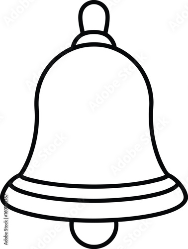 school bell icon line art vector illustration on transparent background

