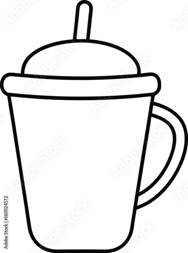 sippy cup icon line art vector illustration on transparent background

