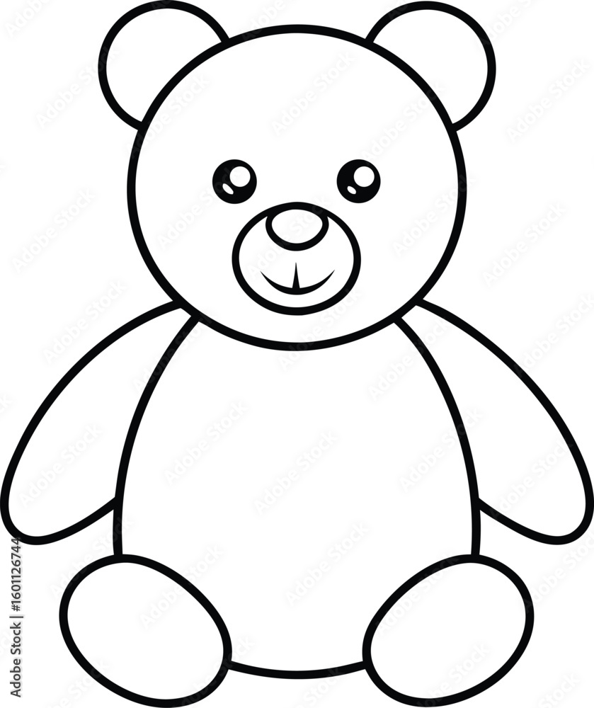 Obraz premium teddy bear icon line art vector illustration on transparent background 