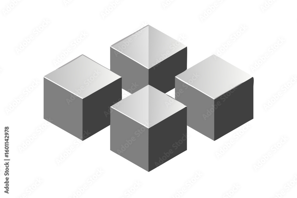 Obraz premium Isometric cubes illustration vector design for graphic and web design projects