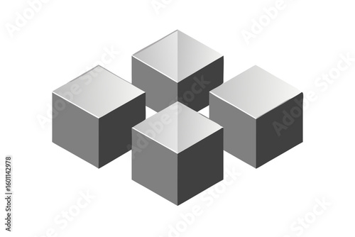 Isometric cubes illustration vector design for graphic and web design projects
