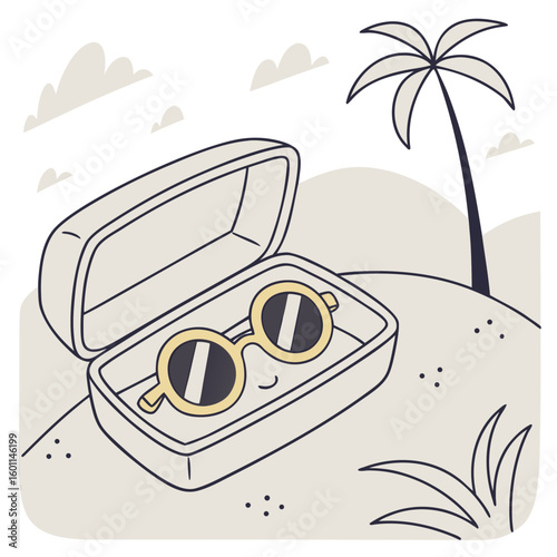 A cartoon character with sunglasses and a hat is running away from another cartoon