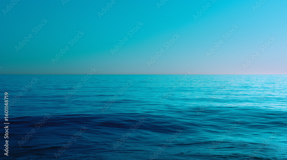 Fototapeta premium Serene ocean view with captivating blue gradient and gentle waves.