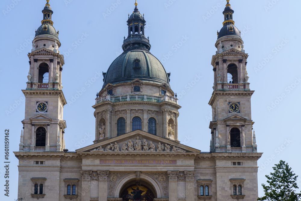Fototapeta premium St. Stephen’s Basilica in Budapest with Twin Bell Towers