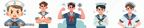 sailor character vector showing angry expression