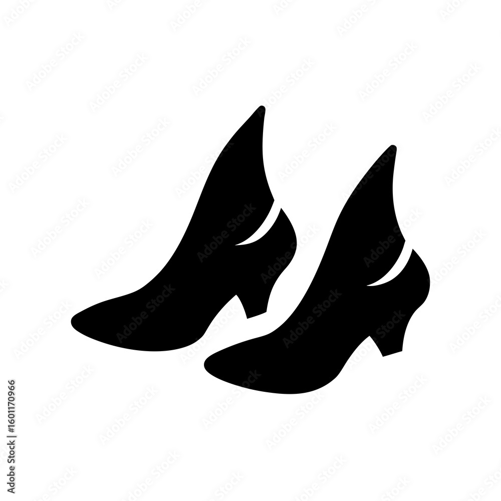 Fototapeta premium witch shoes silhouette white background