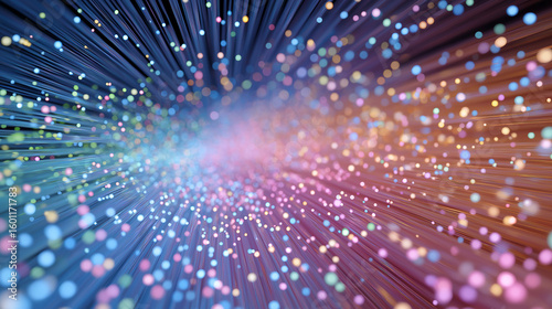 Colorful Dot Dispersion in a Tapered Conduit