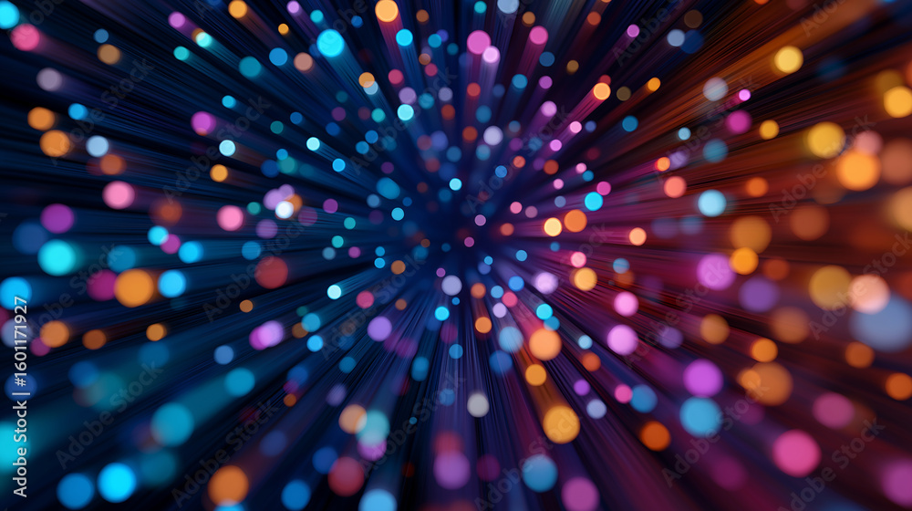 Naklejka premium Structured Dispersion of Colored Dots in a Tapered Conduit