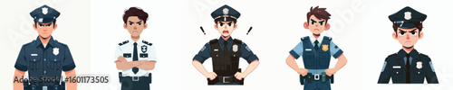 police character vector showing angry expression