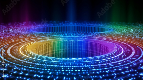 Futuristic Symmetric Twin Funnels with Color-Coded Tokens