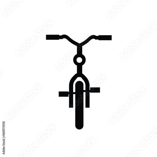 Bicycle icon illustration, Land Transportation Silhouette Icon, Parking Stop Sign for Public Transportation, public bicycle front view sign isolated