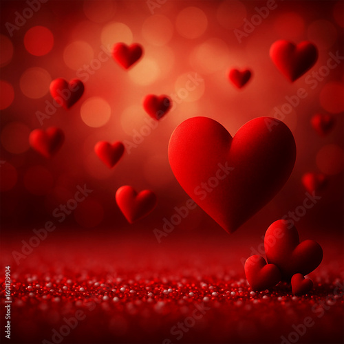 Romantic Red Hearts Background for Valentine's Day Celebration