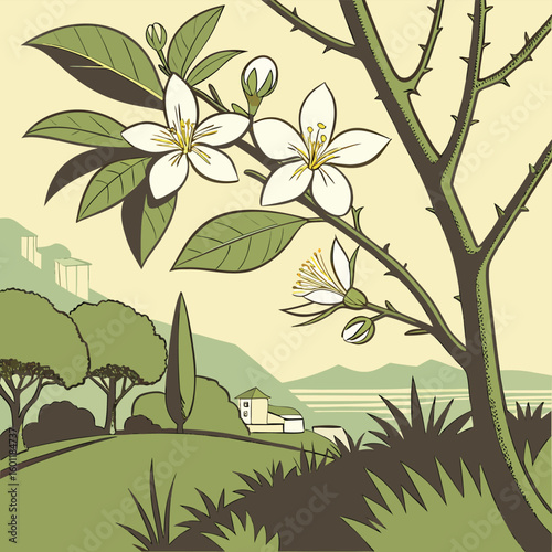 Japanese cambodia flowers on brown wall background in the afternoon sun