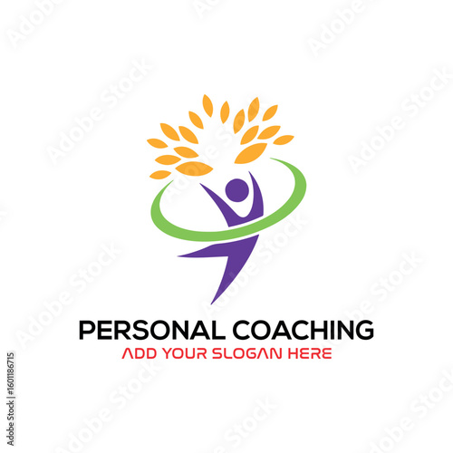 motivational personal coaching logo design vector